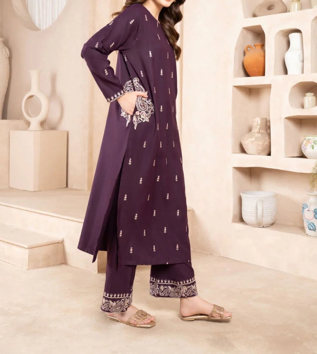 NAAZ Long Length Pocket Style Embroidery 2pc