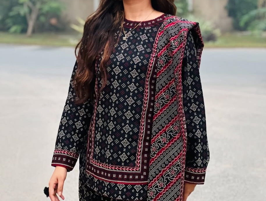 DIGITAL CHUNRI 3PC SUIT WITH FARSI SALWAR