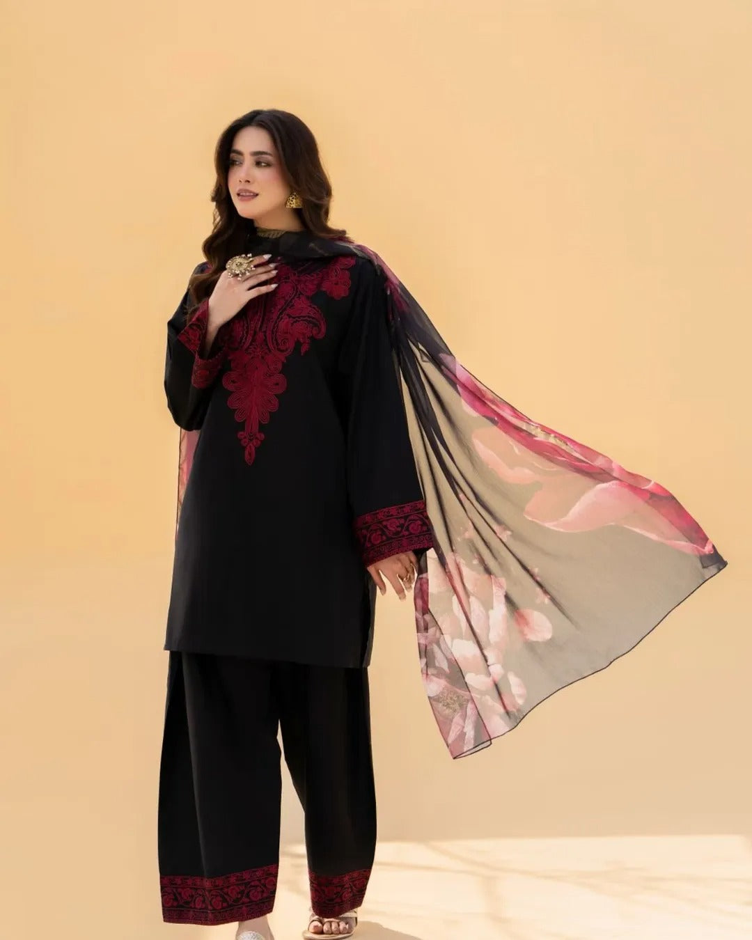 MAHI-EMBROIDERY  3PC